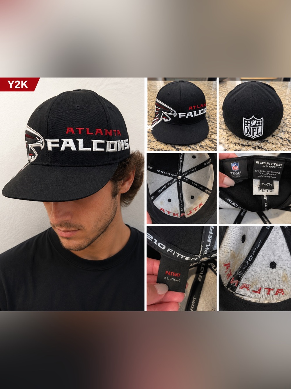 Atlanta Falcons Black Fitted Cap - 210 Fitted